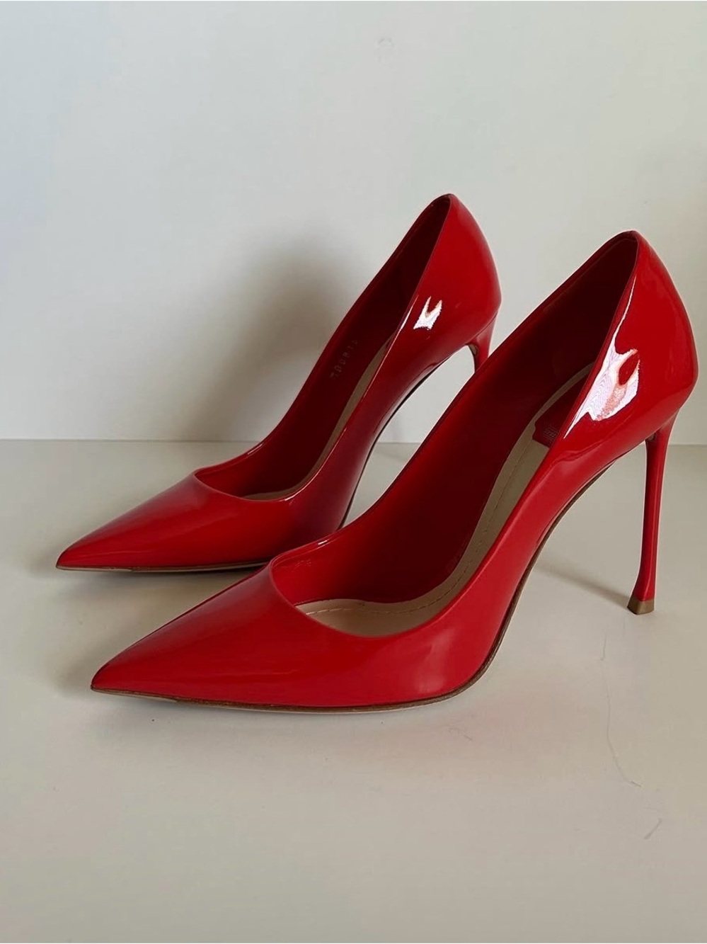 Red Patent Pointed-Toe Stiletto Pumps